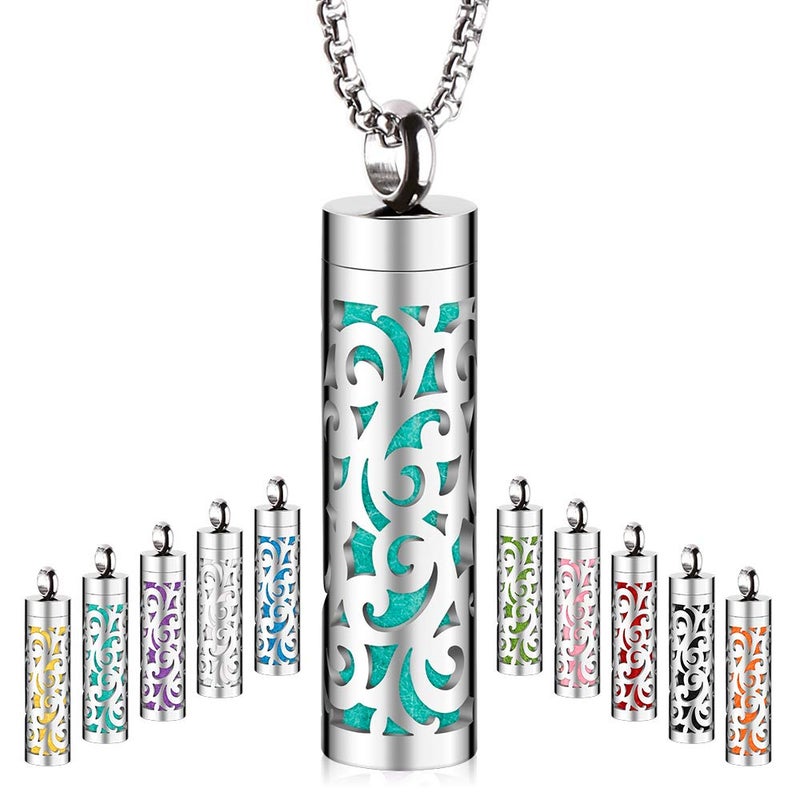 Maromalife Essential Oil Necklace for Women, 316L Stainless Steel Aromatherapy Pendant Diffuser Necklace, Essential Oil Jewelry Gift for Men Women, Christmas, Birthday - Image 1